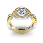 JBR Halo Split Shank Round Cut Sterling Silver Ring - JBR Jeweler