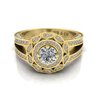 JBR Halo Split Shank Round Diamond Sterling Silver Engagement Ring - JBR Jeweler