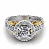 JBR Halo Unique Engagement Ring In S925 - JBR Jeweler