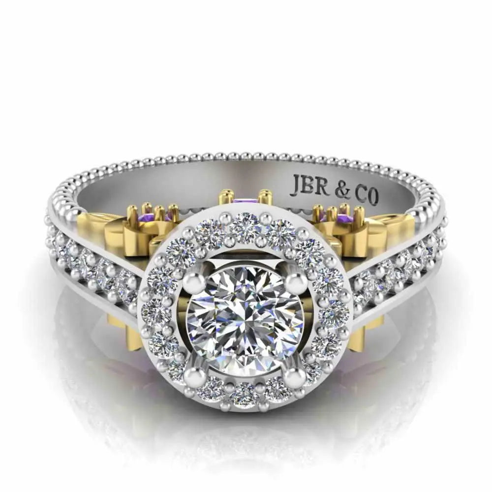 JBR Halo Unique Engagement Ring In S925 - JBR Jeweler