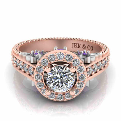 JBR Halo Unique Engagement Ring In S925 - JBR Jeweler