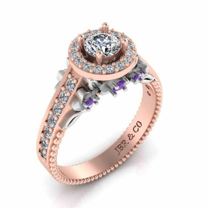 JBR Halo Unique Engagement Ring In S925 - JBR Jeweler