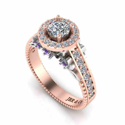 JBR Halo Unique Engagement Ring In S925 - JBR Jeweler