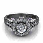 JBR Halo Unique Engagement Ring In S925 - JBR Jeweler