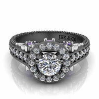 JBR Halo Unique Engagement Ring In S925 - JBR Jeweler