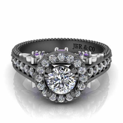 JBR Halo Unique Engagement Ring In S925 - JBR Jeweler