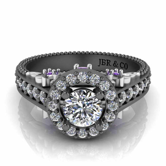 JBR Halo Unique Engagement Ring In S925 - JBR Jeweler