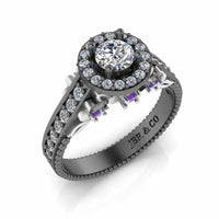 JBR Halo Unique Engagement Ring In S925 - JBR Jeweler