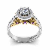 JBR Halo Unique Engagement Ring In S925 - JBR Jeweler