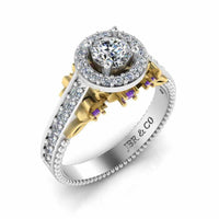 JBR Halo Unique Engagement Ring In S925 - JBR Jeweler