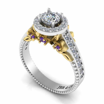 JBR Halo Unique Engagement Ring In S925 - JBR Jeweler