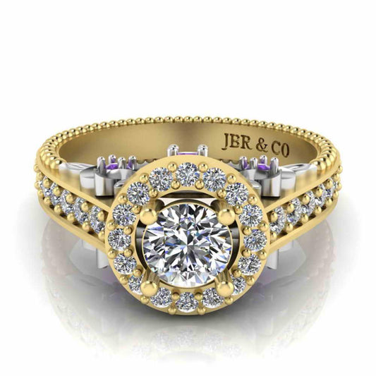 JBR Halo Unique Engagement Ring In S925 - JBR Jeweler