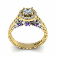 JBR Halo Unique Engagement Ring In S925 - JBR Jeweler