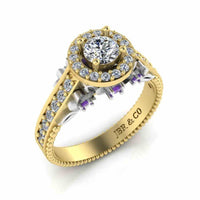 JBR Halo Unique Engagement Ring In S925 - JBR Jeweler