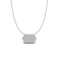 JBR Hexagon Round Diamond Sterling Silver Necklace - JBR Jeweler