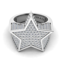 JBR Hip Hop Iced Out Star Micro Pave Diamond Ring - JBR Jeweler