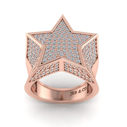 JBR Jeweler Silver Ring JBR Hip Hop Iced Out Star Micro Pave Diamond Ring