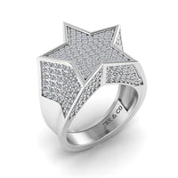 JBR Hip Hop Iced Out Star Micro Pave Diamond Ring - JBR Jeweler