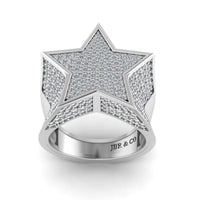 JBR Hip Hop Iced Out Star Micro Pave Diamond Ring - JBR Jeweler