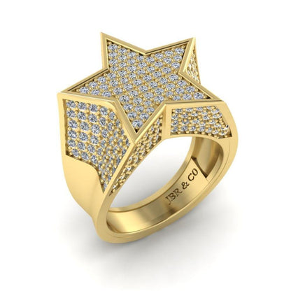 JBR Jeweler Silver Ring JBR Hip Hop Iced Out Star Micro Pave Diamond Ring