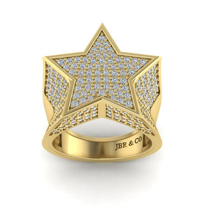 JBR Jeweler Silver Ring JBR Hip Hop Iced Out Star Micro Pave Diamond Ring