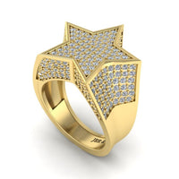 JBR Jeweler Silver Ring JBR Hip Hop Iced Out Star Micro Pave Diamond Ring