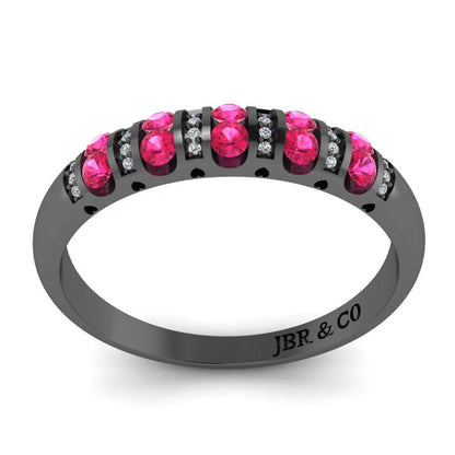 JBR Hollow Round Cut Sterling Silver Women's Band - JBR Jeweler