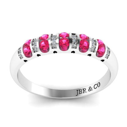 JBR Hollow Round Cut Sterling Silver Women's Band - JBR Jeweler