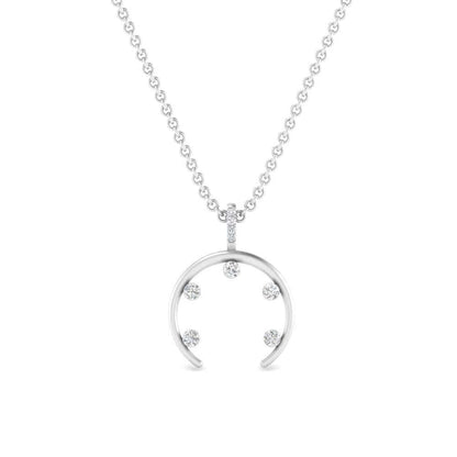 JBR Horn Curved Diamond Necklace In Sterling Silver - JBR Jeweler