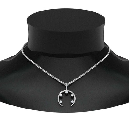 JBR Horn Curved Diamond Necklace In Sterling Silver - JBR Jeweler