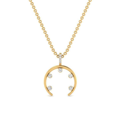 JBR Horn Curved Diamond Necklace In Sterling Silver - JBR Jeweler