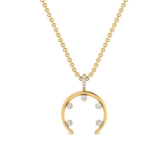 JBR Horn Curved Diamond Necklace In Sterling Silver - JBR Jeweler