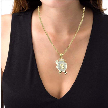 JBR Iced Dollar Bag Pendant in Sterling Silver Necklace - JBR Jeweler