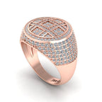 JBR Iced Out Flot Screen Round Cut Sterling Silver Ring - JBR Jeweler