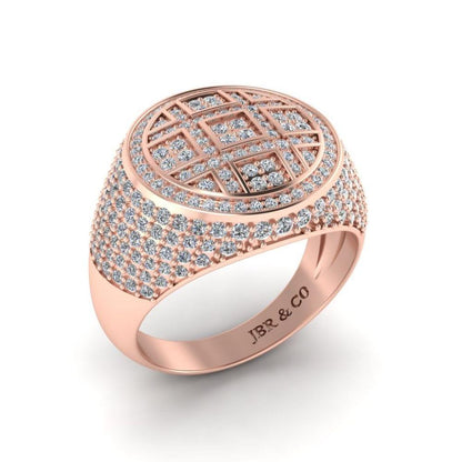 JBR Iced Out Flot Screen Round Cut Sterling Silver Ring - JBR Jeweler