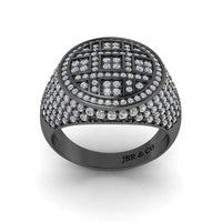 JBR Iced Out Flot Screen Round Cut Sterling Silver Ring - JBR Jeweler