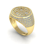 JBR Iced Out Flot Screen Round Cut Sterling Silver Ring - JBR Jeweler