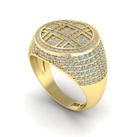 JBR Iced Out Flot Screen Round Cut Sterling Silver Ring - JBR Jeweler