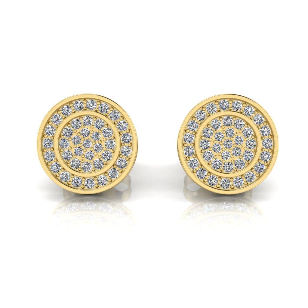 JBR Iced Out Round Cut Cluster Sterling Silver Stud Earrings for Men and Women - JBR Jeweler