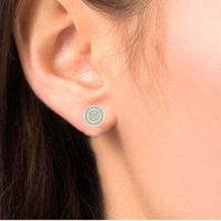 JBR Iced Out Round Cut Cluster Sterling Silver Stud Earrings for Men and Women - JBR Jeweler