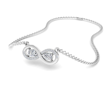 JBR Infinity Love Pear Cut Sterling Silver Jewelry Pendate Necklace - JBR Jeweler