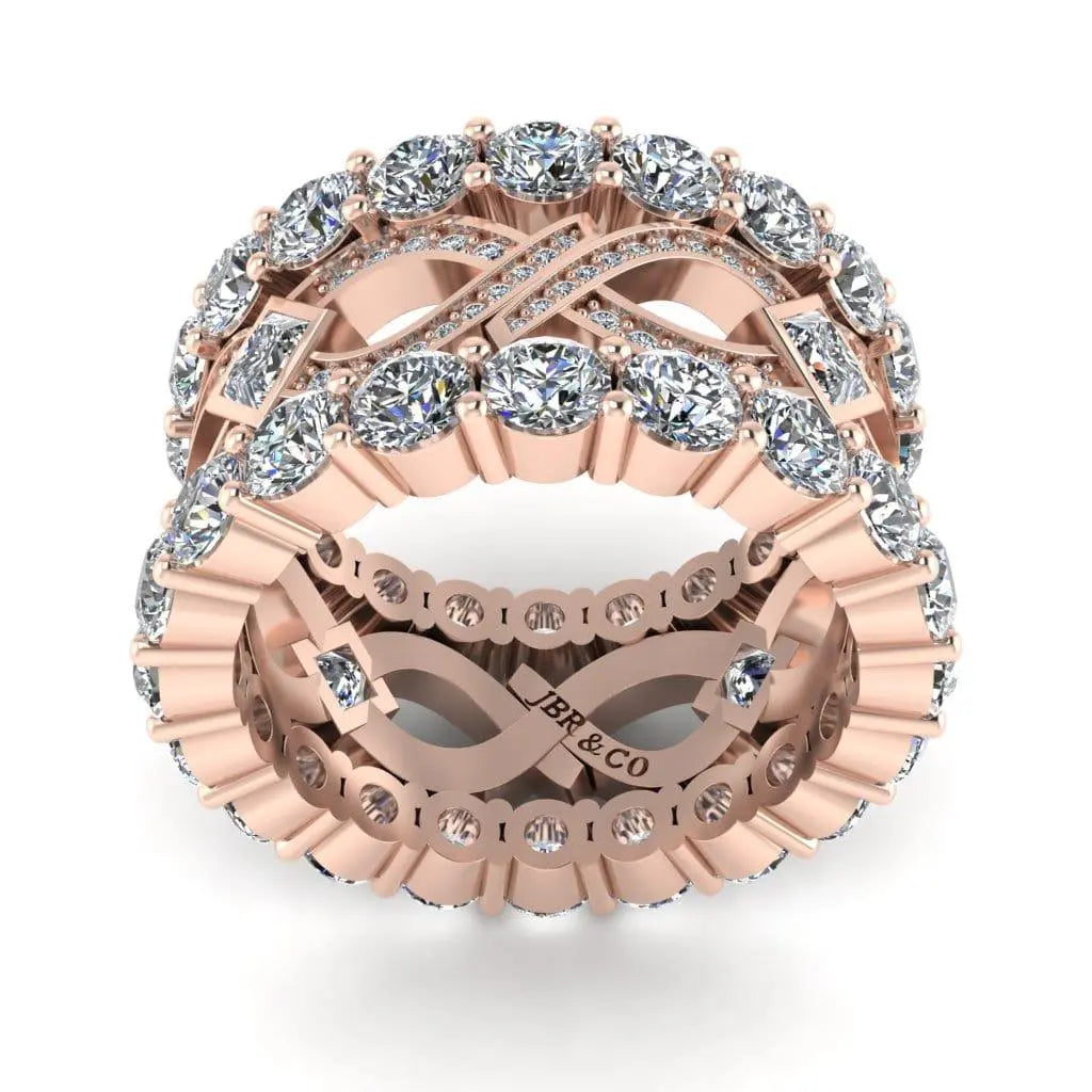 JBR Infinity Round Cut Sterling Silver Band For Women - JBR Jeweler