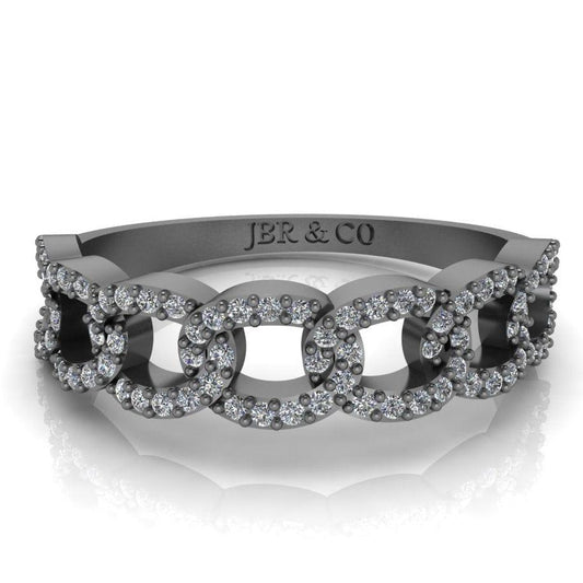 JBR Interlocking Chain Design Unique Sterling Silver Ring - JBR Jeweler