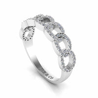 JBR Interlocking Chain Design Unique Sterling Silver Ring - JBR Jeweler