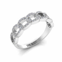 JBR Interlocking Chain Design Unique Sterling Silver Ring - JBR Jeweler