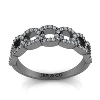 JBR Interlocking Chain Design Unique Sterling Silver Ring - JBR Jeweler