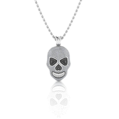 JBR Jack Skull Iced Out Sterling Silver Skull Necklace - JBR Jeweler