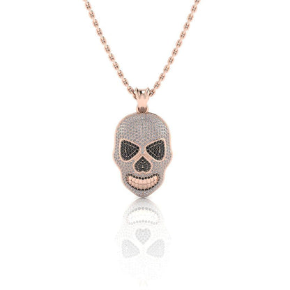 JBR Jack Skull Iced Out Sterling Silver Skull Necklace - JBR Jeweler