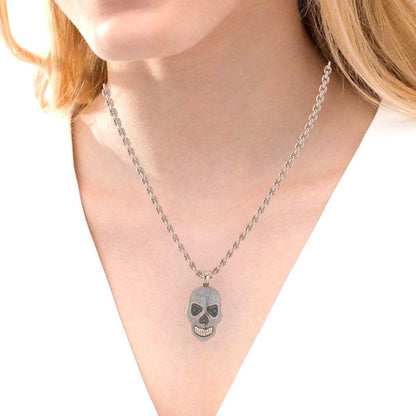 JBR Jack Skull Iced Out Sterling Silver Skull Necklace - JBR Jeweler