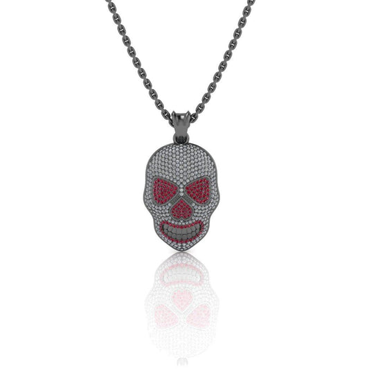 JBR Jack Skull Iced Out Sterling Silver Skull Necklace - JBR Jeweler